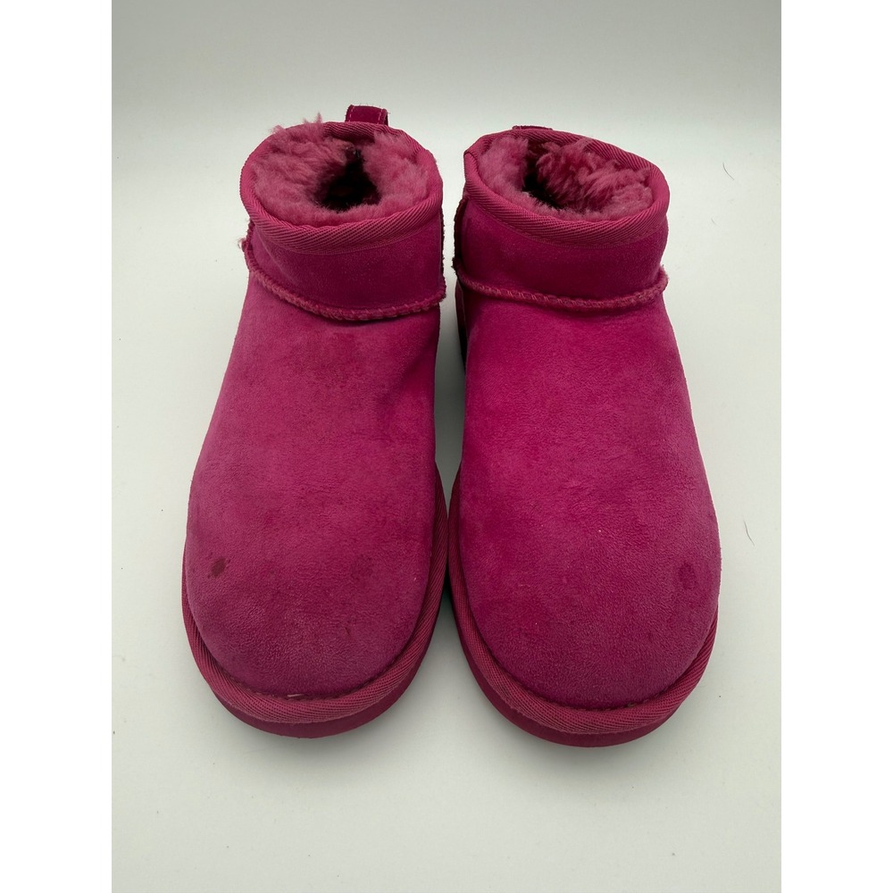 Rare UGG Classic Ultra Mini Dark Peony Suede Boots 1116109 Womens 6 - Picture 4 of 7